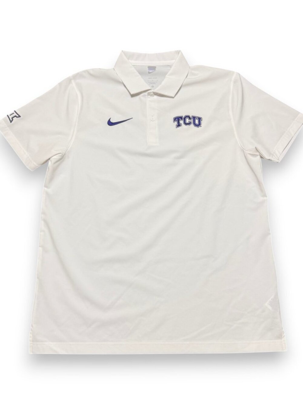 TCU Horned Frogs Men's White Nike Polo Size Large (Minor Stain)
